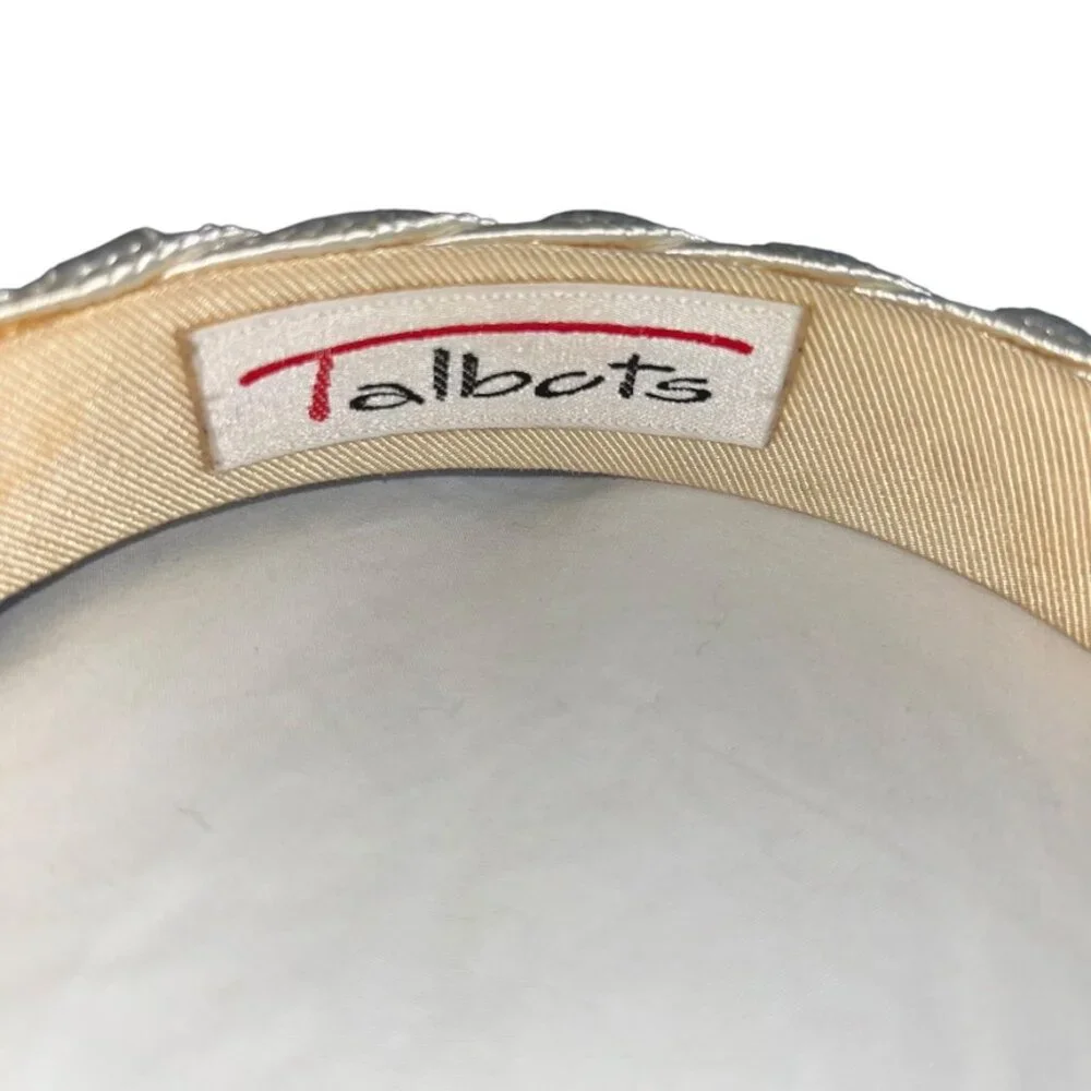 talbots ivory white silk braided fishermans head band